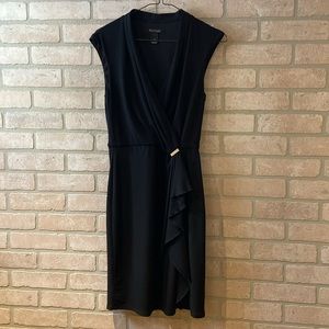 WHBM Sleeveless Draped Sheath Dress with Silver Clasp